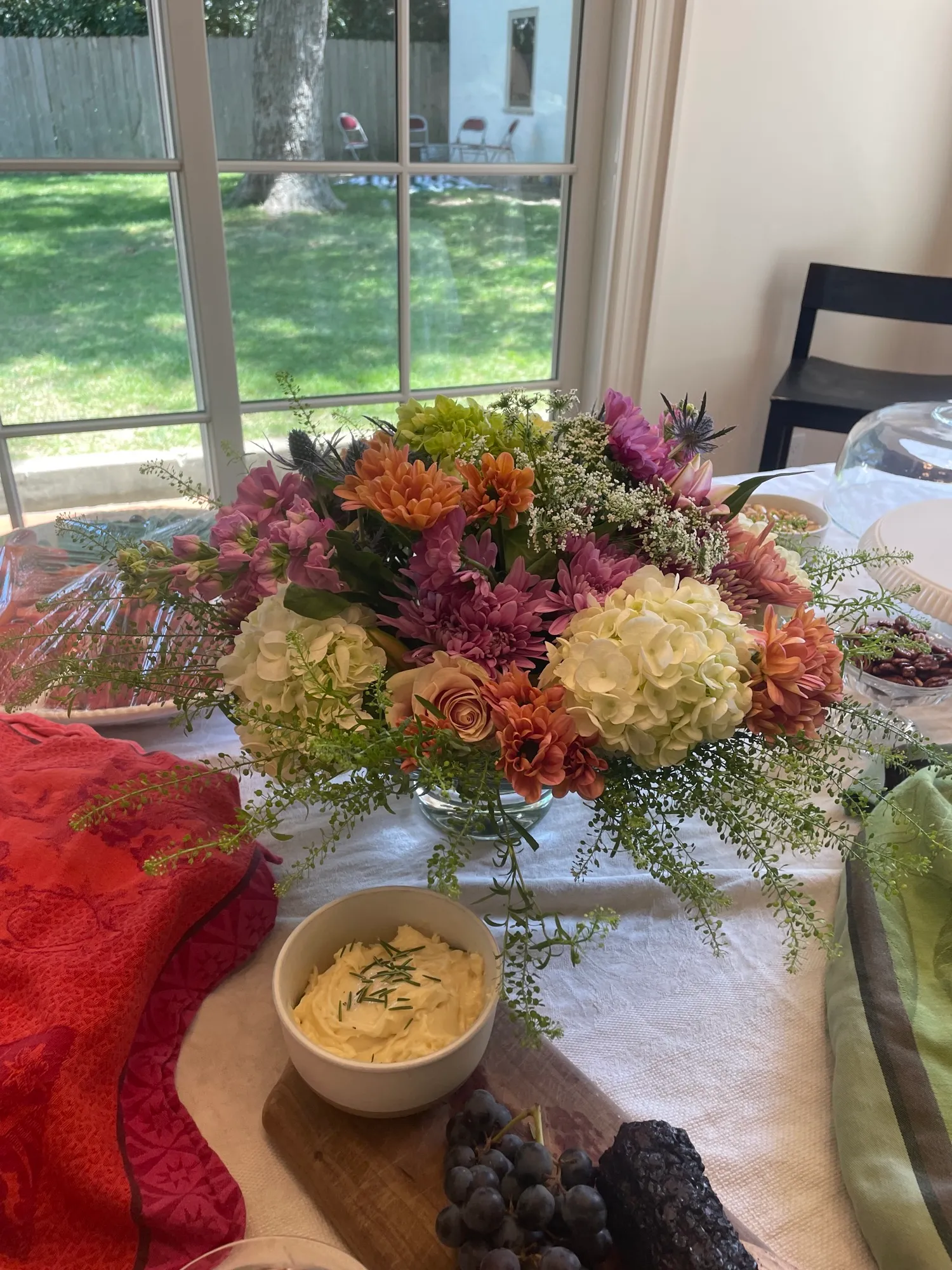 Floral arrangement with soft colors