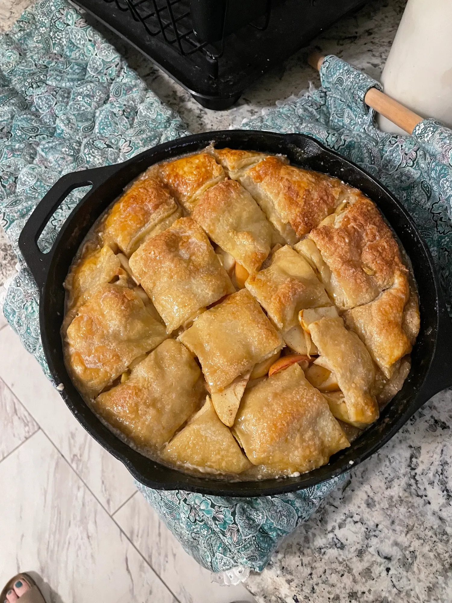 Dutch baby pancake fresh from the oven