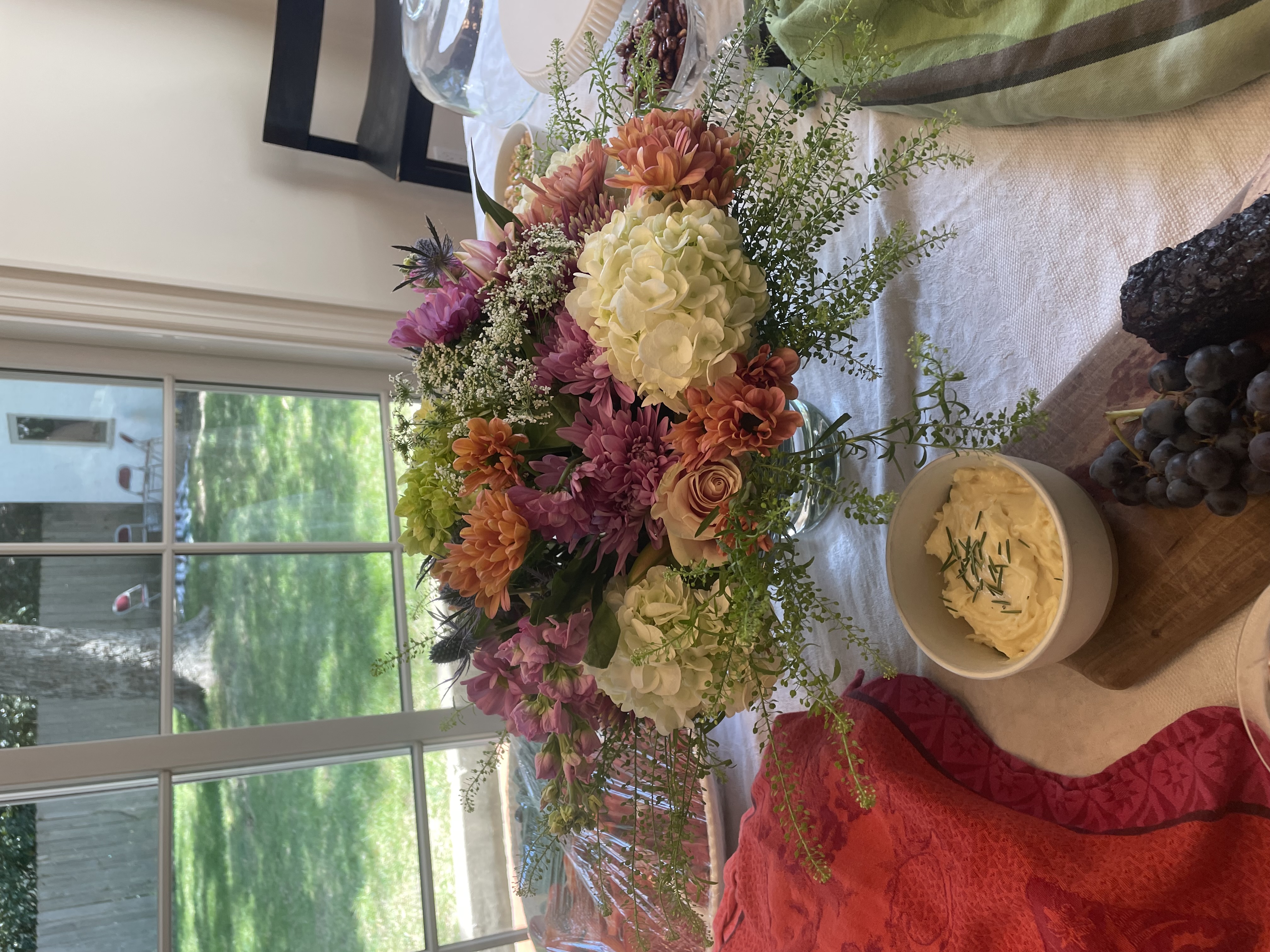 Floral arrangement with soft colors
