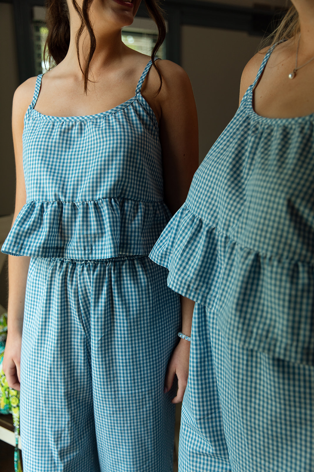 Back detail of gingham top